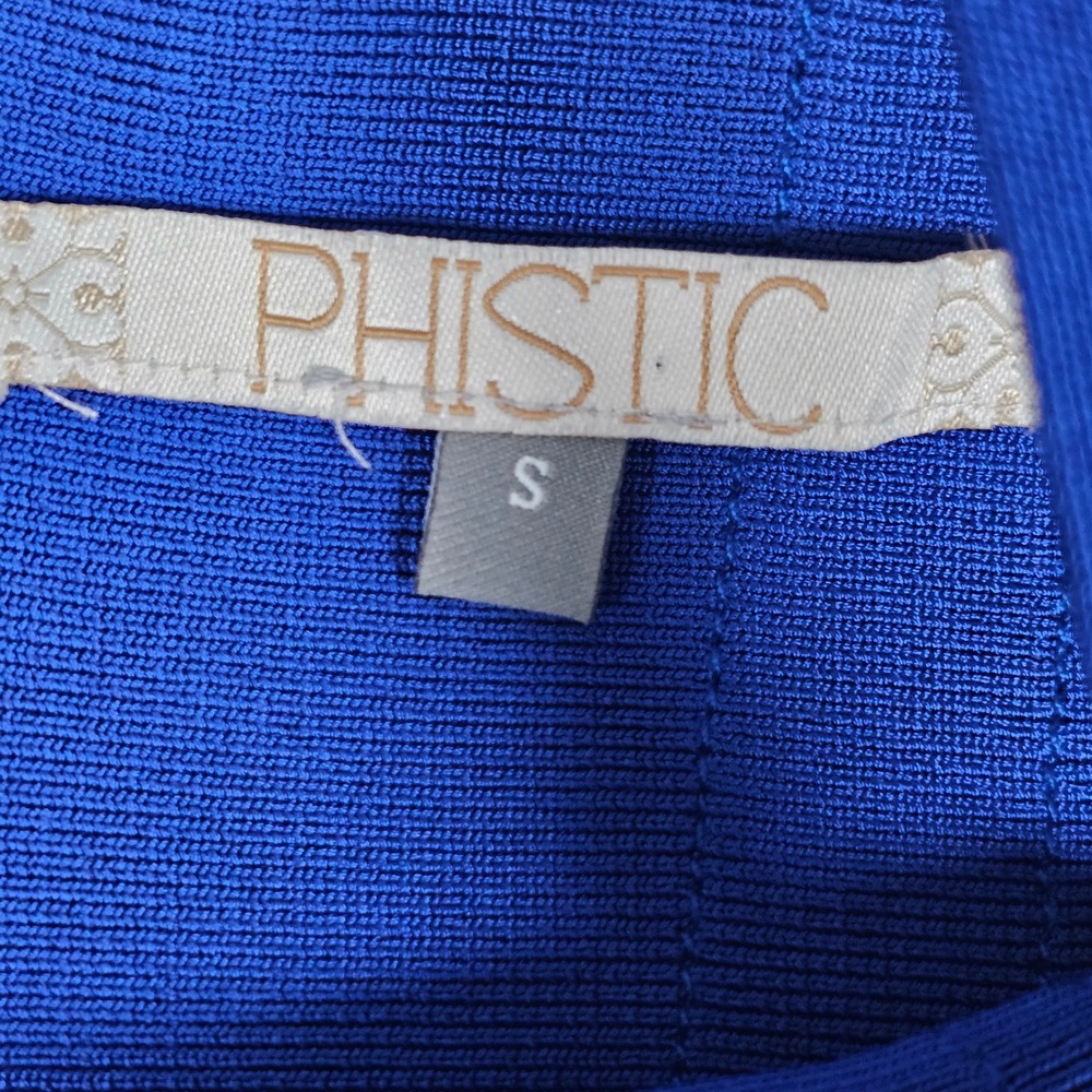 Phistic Royal Blue Bandage Dress Sleeveless Bodycon Midi Square Neck Womens S - Picture 7 of 9